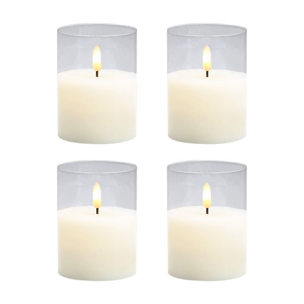 Ebern Designs Unscented Flameless Candle with Glass Holder Wayfair